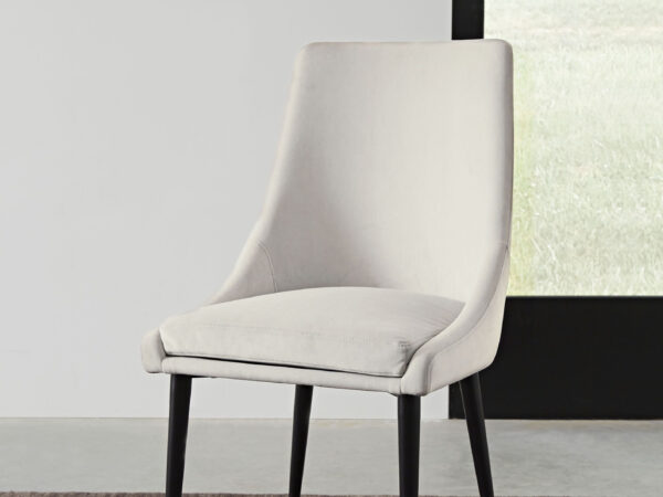 WINSTON kárpitozott, fém lábú étkezőszék hamuszürke és fekete